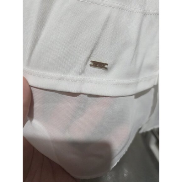 Tommy Hilfiger White Flowy Blouse Shirt Women's XL Short Sleeve Business Casual - Picture 2 of 5